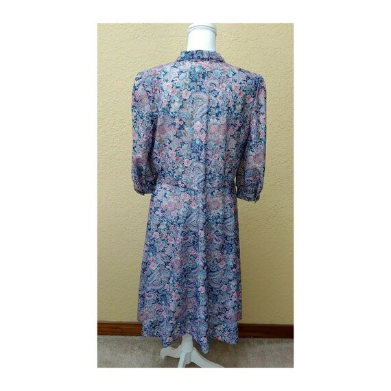 Vtg California Looks Dress Sz 12 Petite Floral Pu… - image 6