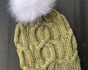 Green Cable Knit