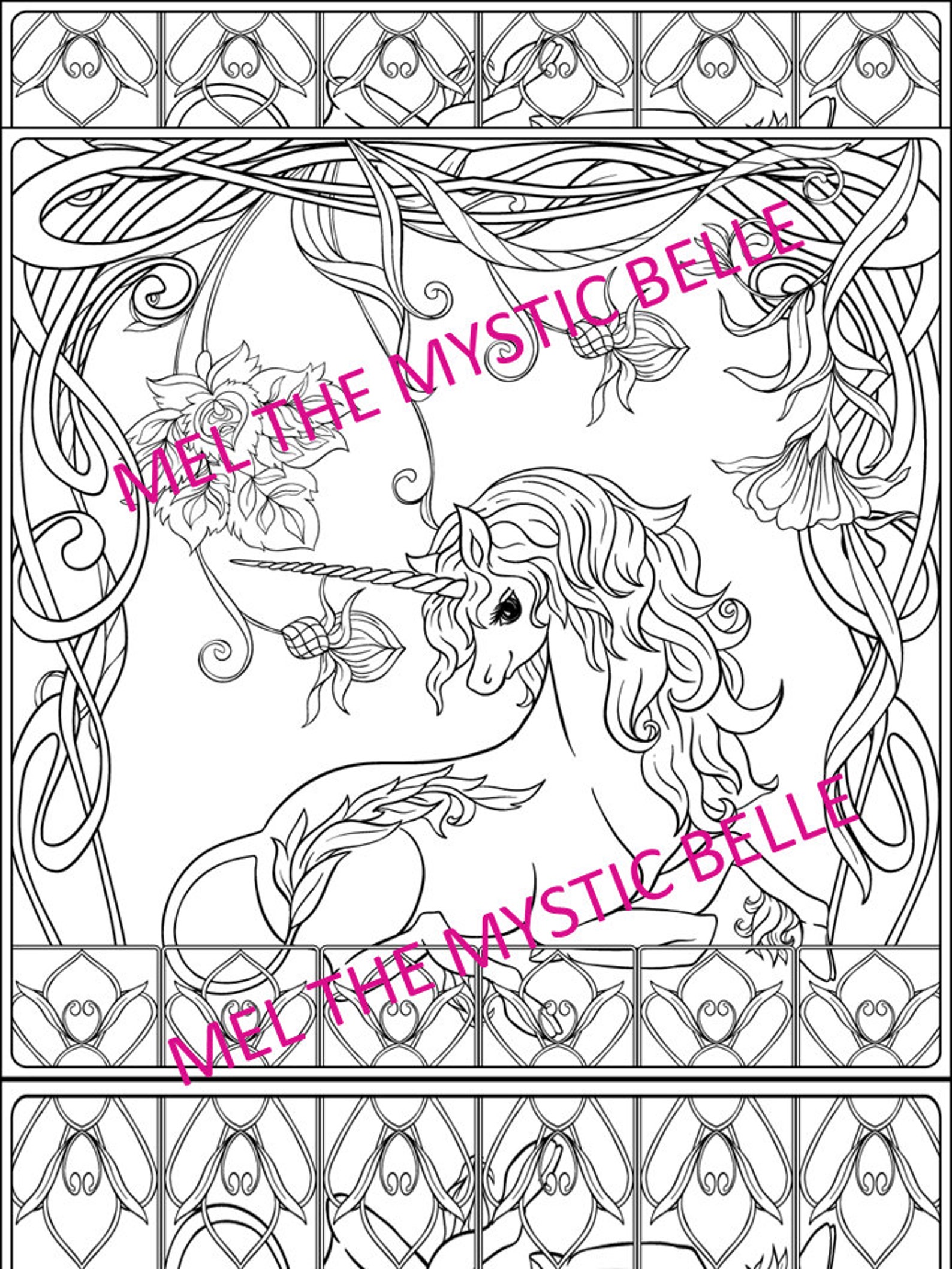 The Last Unicorn Inspired Coloring Pages | Etsy