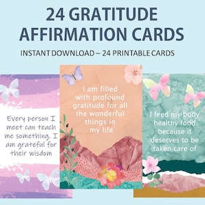 Dankbarkeits-Affirmationskarten - 24 positive Affirmationen, um deinen Geist neu zu Programmieren