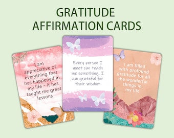 Gratitude Affirmation Cards - Positive Affirmations to reprogram your mind