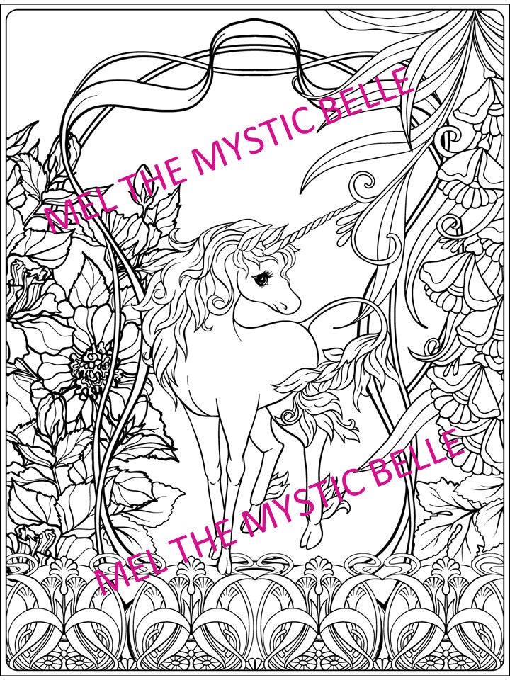 The Last Unicorn Inspired Coloring Pages - Etsy