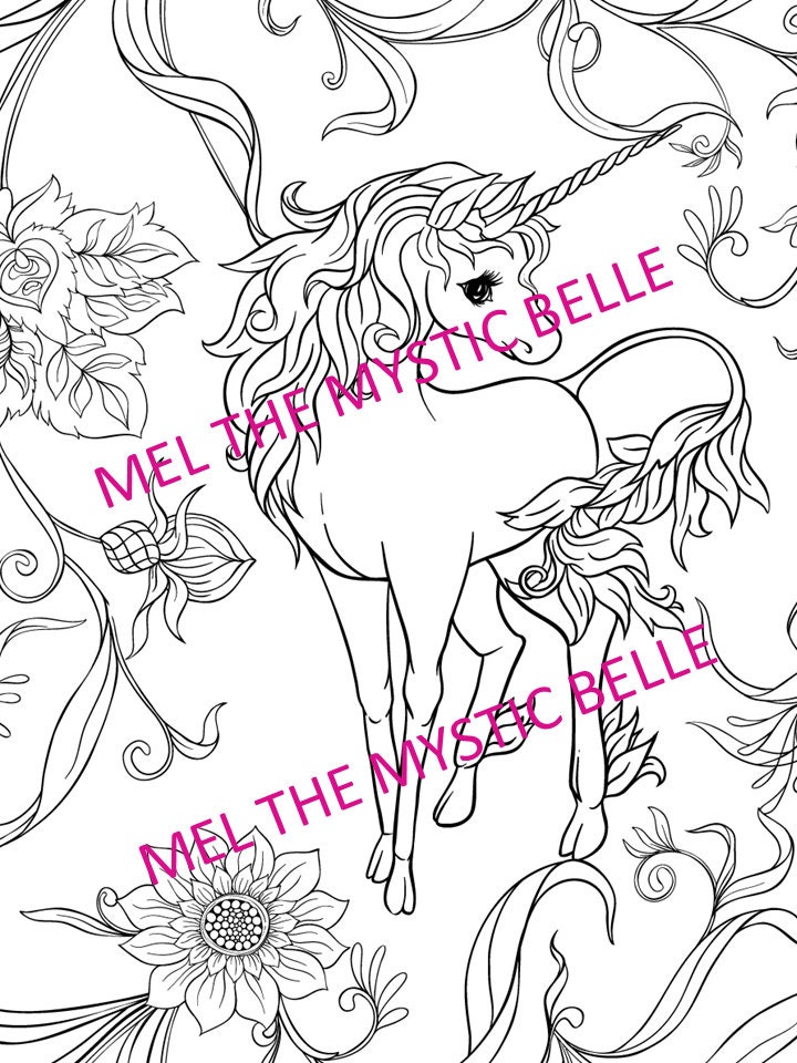 The Last Unicorn Inspired Coloring Pages - Etsy