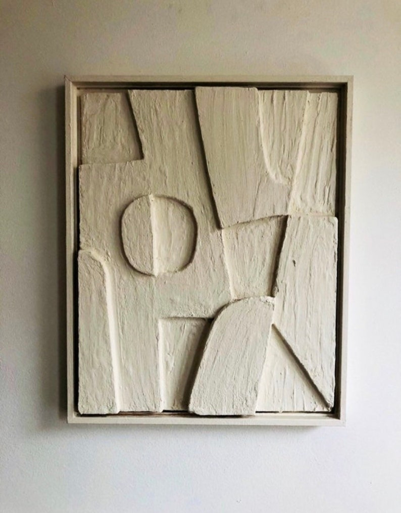 Plaster Art 3d Abstract Relief Minimalistic Framed - Etsy