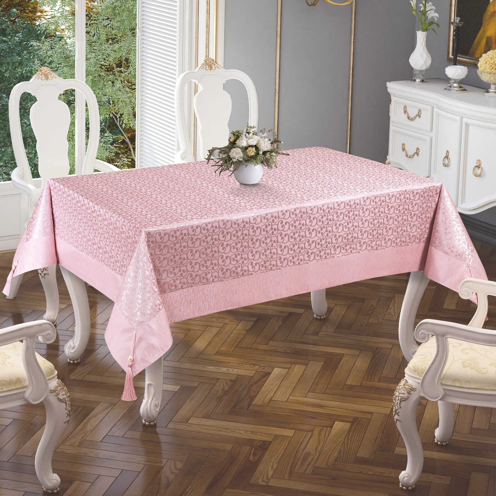 Luxury Soft Colour Fringed Tablecloth Rectangle Etsy UK