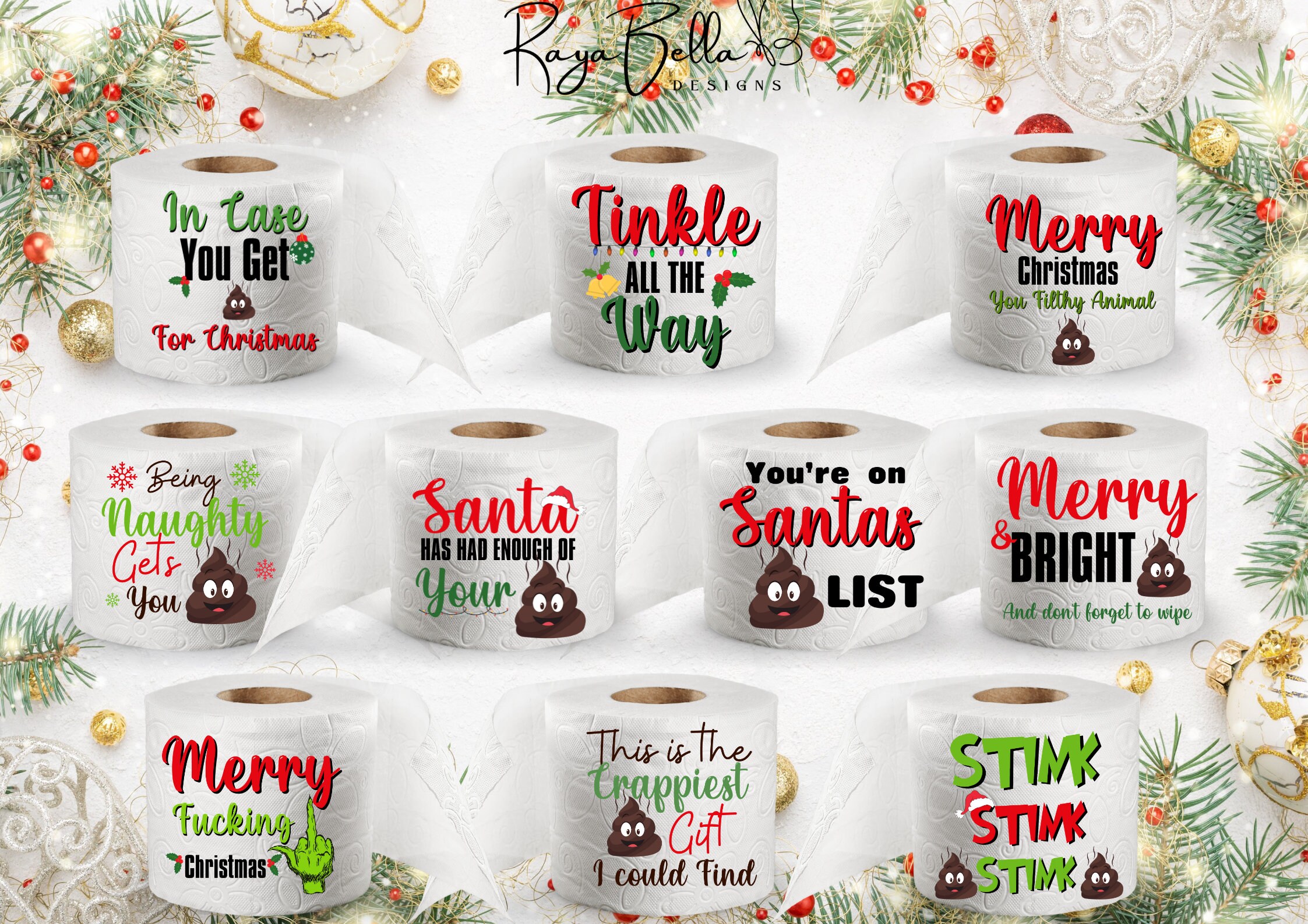 Christmas Toilet Paper Sublimation Funny Christmas Gags  Etsy