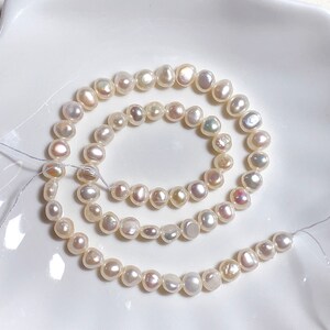 Baroque pearl strand approx. 6-7 mm with a beautiful luster for DIY crafts