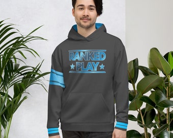 Ranked Play Top Diamond, All-Over-Print Unisex Hoodie Anthracite