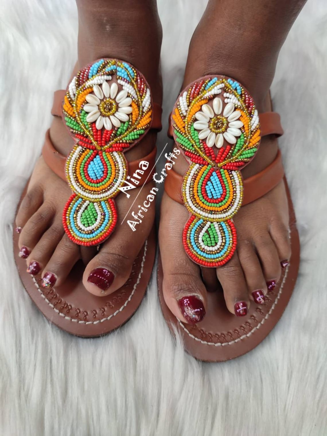 Traditional sandals African sandals summer sandals Beaded | Etsy