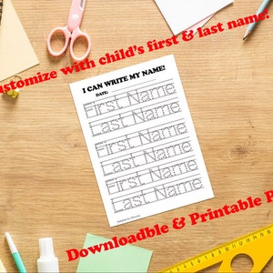 I can write my name! Customizable PDF **Teach kids how to write and spell their name!**