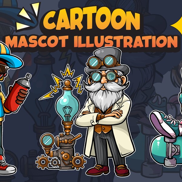 Custom Mascot Cartoon Illustration | Character | Mascot Logo for Business or Brand | Custom Logo | Mascot Commission | Human, Animals, Furry