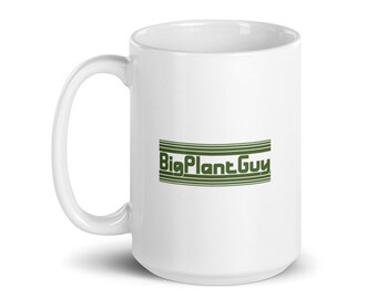 Big Plant Guy Mug, funny mens coffee cup, retro cup, sarcastic husband gift, boyfriend gardener, kitchen aesthetic, coffee lover