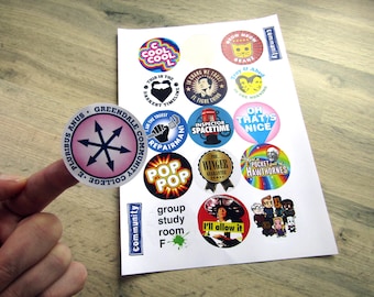 community tv show stickers fan favourite designs