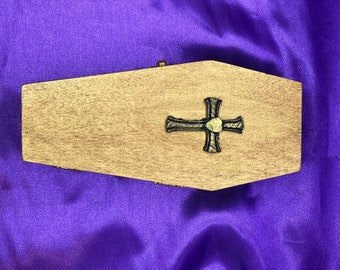 Coffin trinket box ring bearer engagement witch goth wedding proposal halloween jewellery storage stash box make up box small