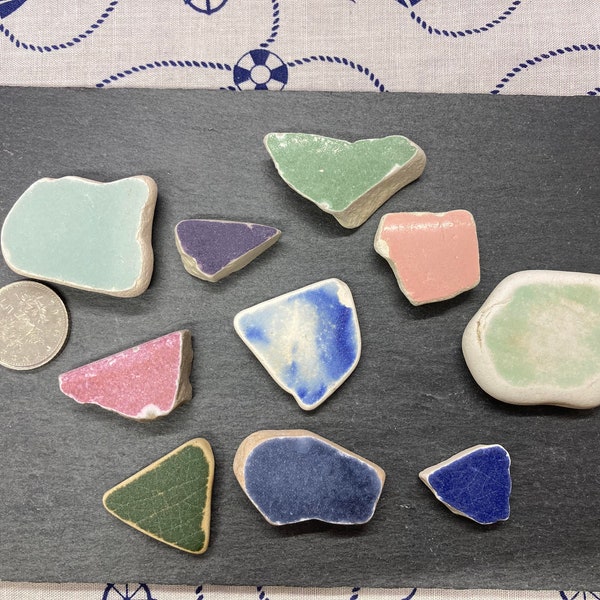 sea pottery bits lovely rainbow of colours isle of wight genuine real sea beach finds uk