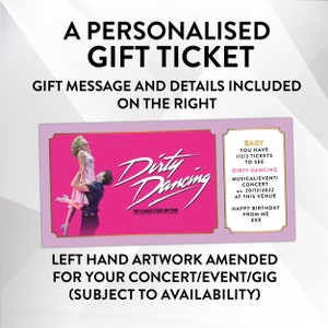 personalised ticket ONE any event experience gift ticket Fake personalised customised souvenir customised keepsake gift free envelope image 10