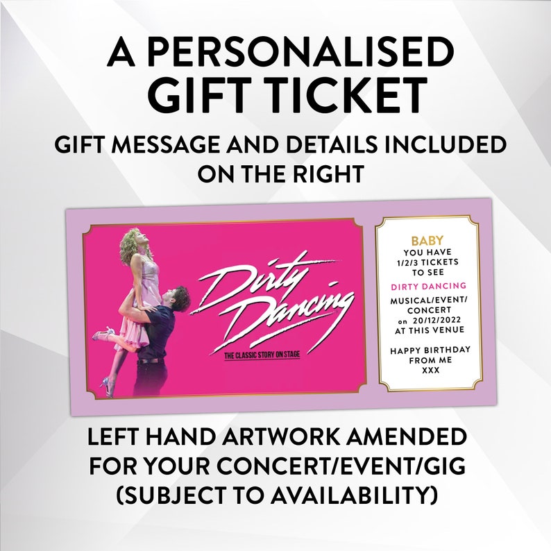 personalised ticket ONE any event experience gift ticket Fake personalised customised souvenir customised keepsake gift free envelope image 10