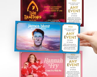 Custom Gift Ticket – Personalised for Any Event, Experience, Gig, Festival, Theatre, Comedy show or Surprise, Keepsake or save the date