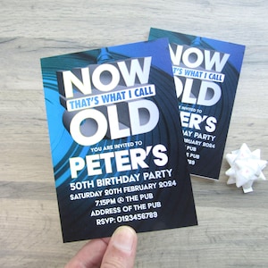 Digital invite For 40 50 year olds funny personalised  birthday invitations vintage old pdf jpeg
