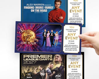 Custom Gift Ticket – Personalised Voucher for Any Event, Experience, Gig, Festival, Theatre, Comedy show or Surprise, memorabilia Keepsake