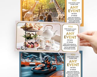Personalised Gift Ticket –  Custom Printed Voucher for Event, Show, Experience - Keepsake, surprise reveal, Gift Idea, save the date