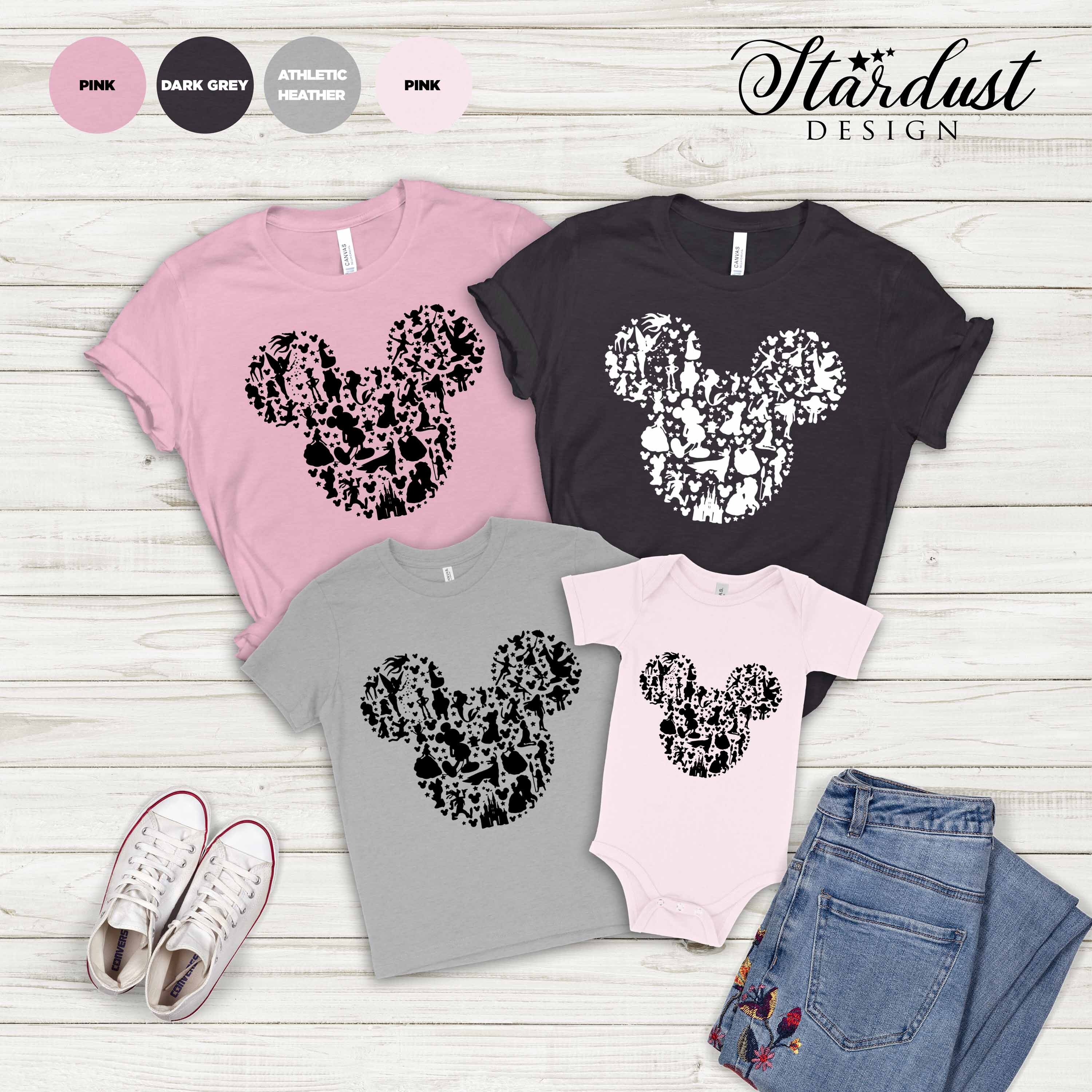 Disney Characters T-shirt Disney Shirts Mickey Shirts | Etsy
