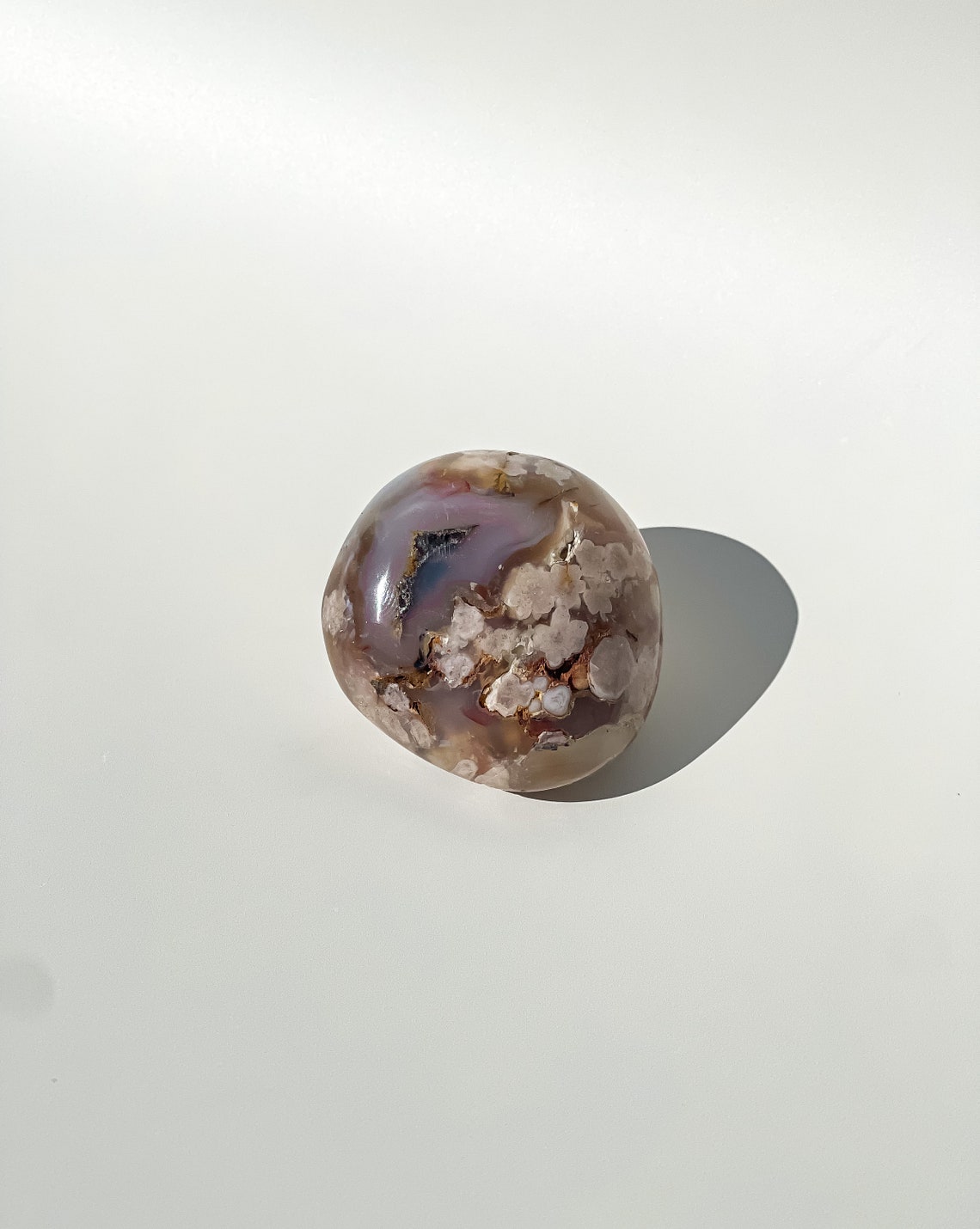 FLOWER AGATE Palm Stone Cherry Blossom Agate Pink Etsy