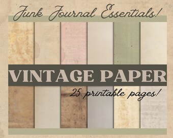 Materiais Essenciais para Diário de Recortes, Papel Imprimível, Papel Vintage, Recortes, Recortes Digitais, Diário de Recortes Imprimível, Papel Digital, Formato Carta (EUA)