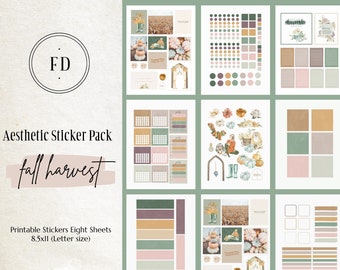 Sticker Set, FALL HARVEST, Journal Stickers, Sticker Sheets, Bullet Journal Stickers, Planner Stickers, Accessories, Supplies, Sticker Gift