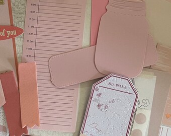 Ephemera Pack, Pinks, Vintage Book Pages, Collage Altered Art, DIY Paper Project, Scrapbooking, Antique, Vintage Paper, Paper Set, Bundle