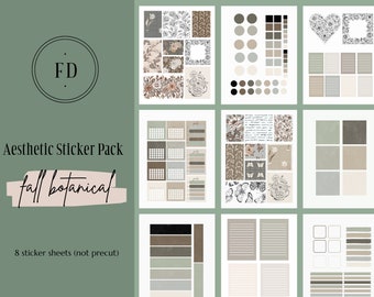 Planner Stickers, Botanical, Fall, Sticker Set, Journal Stickers, Sticker Sheets, Bullet Journal Stickers, Supplies, Sticker, Planner Gift