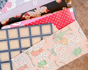 Paper Scraps, Vintage Wrapping Paper, Collage Scraps, Scrapbooking, Scrapbook Paper, Assorted Paper Packs, Paper Crafting,  Patterned Paper
