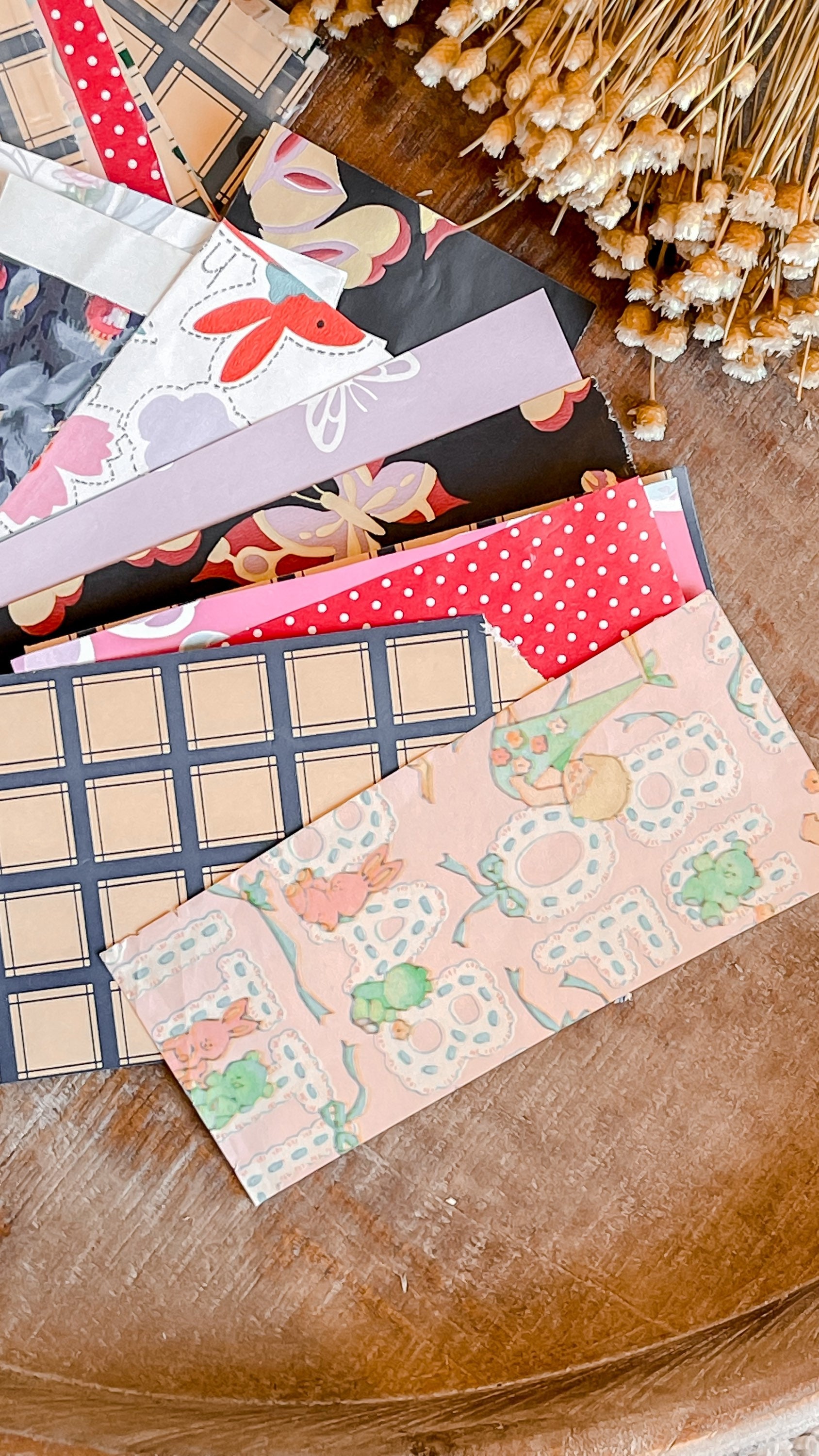 Paper Scraps Vintage Wrapping Paper Collage Scraps Etsy