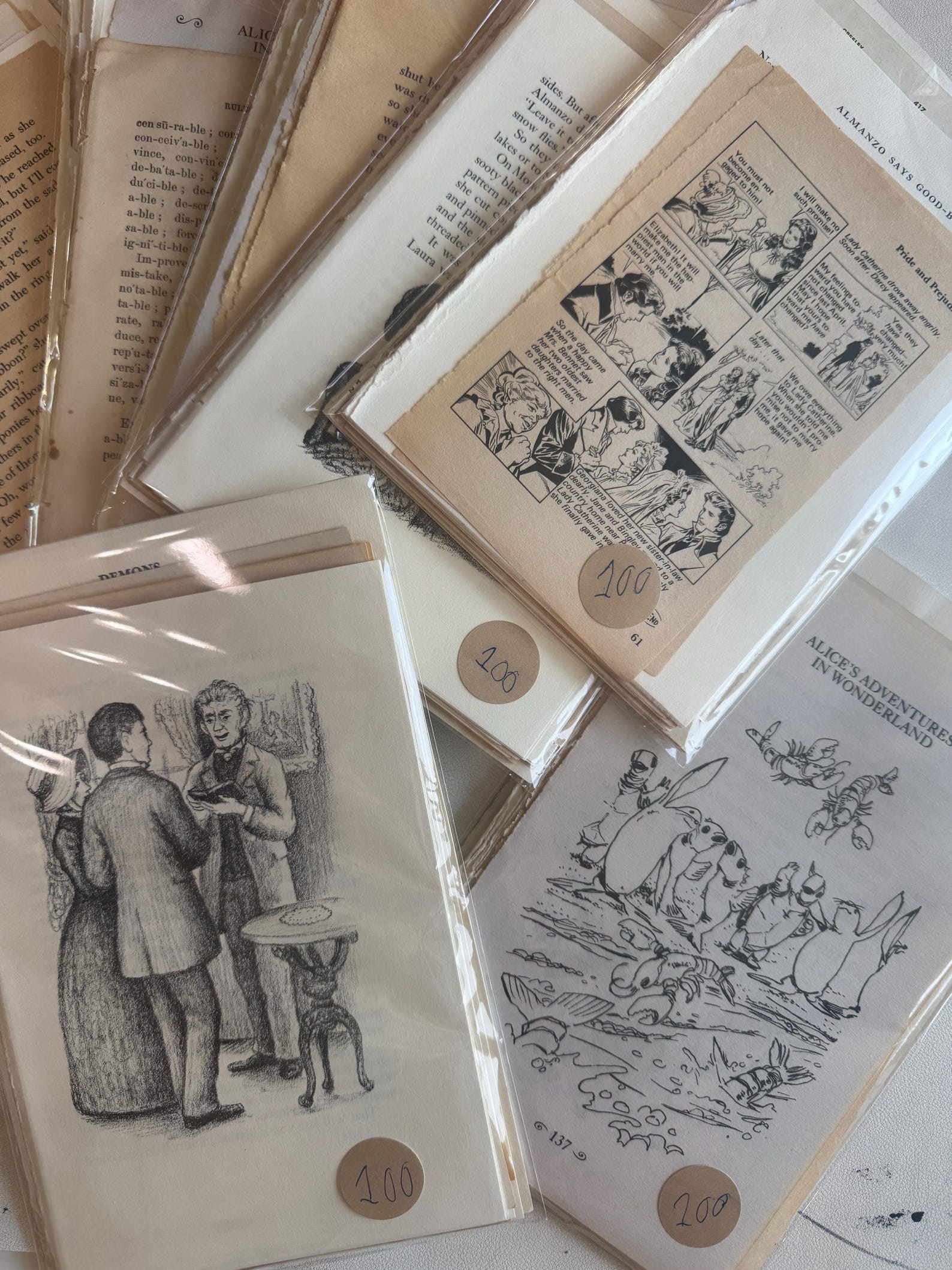 Vintage Book Pages Bundle, Unique Paper Ephemera for DIY Projects ...