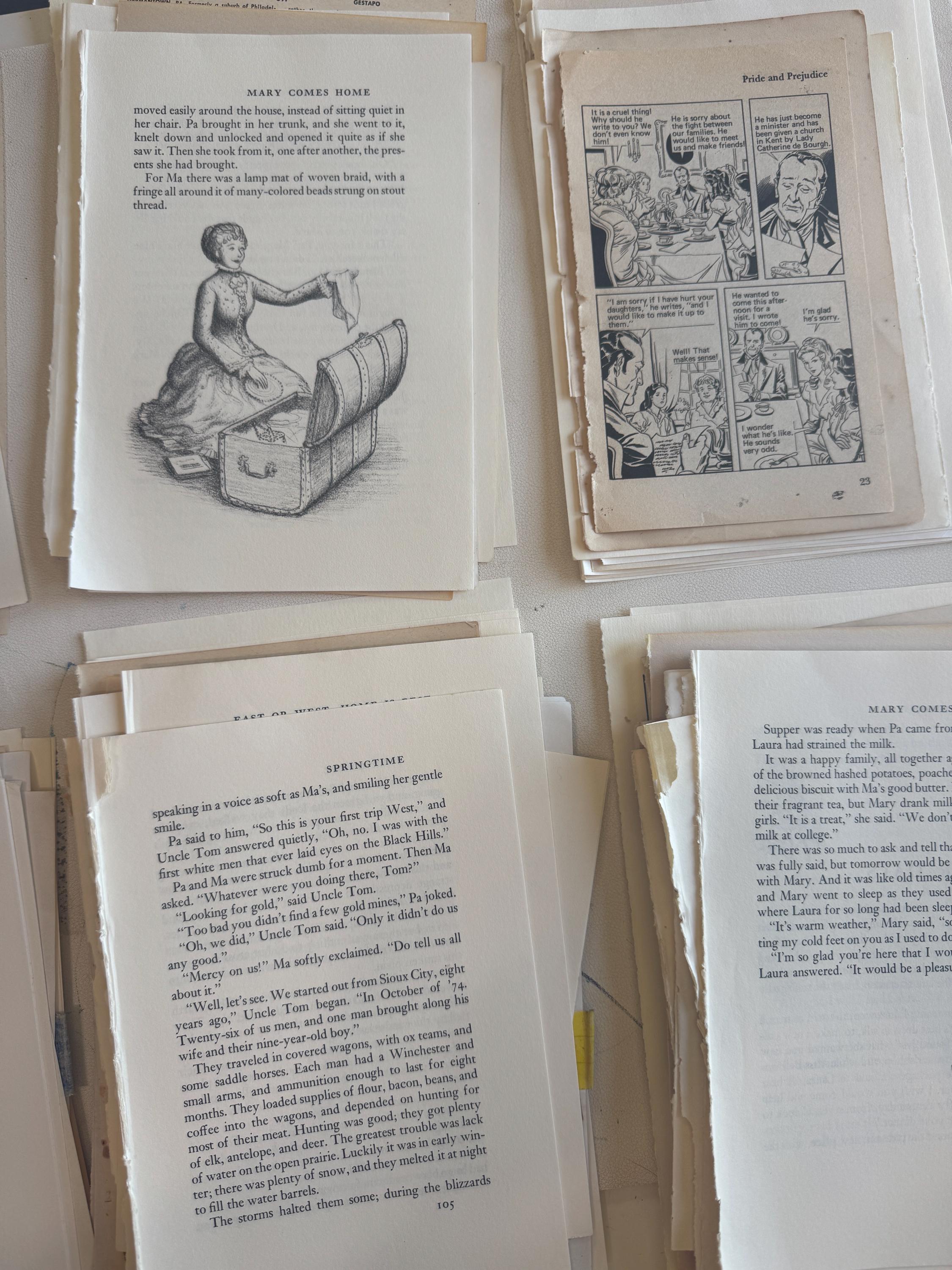 Vintage Book Pages Bundle, Unique Paper Ephemera for DIY Projects ...