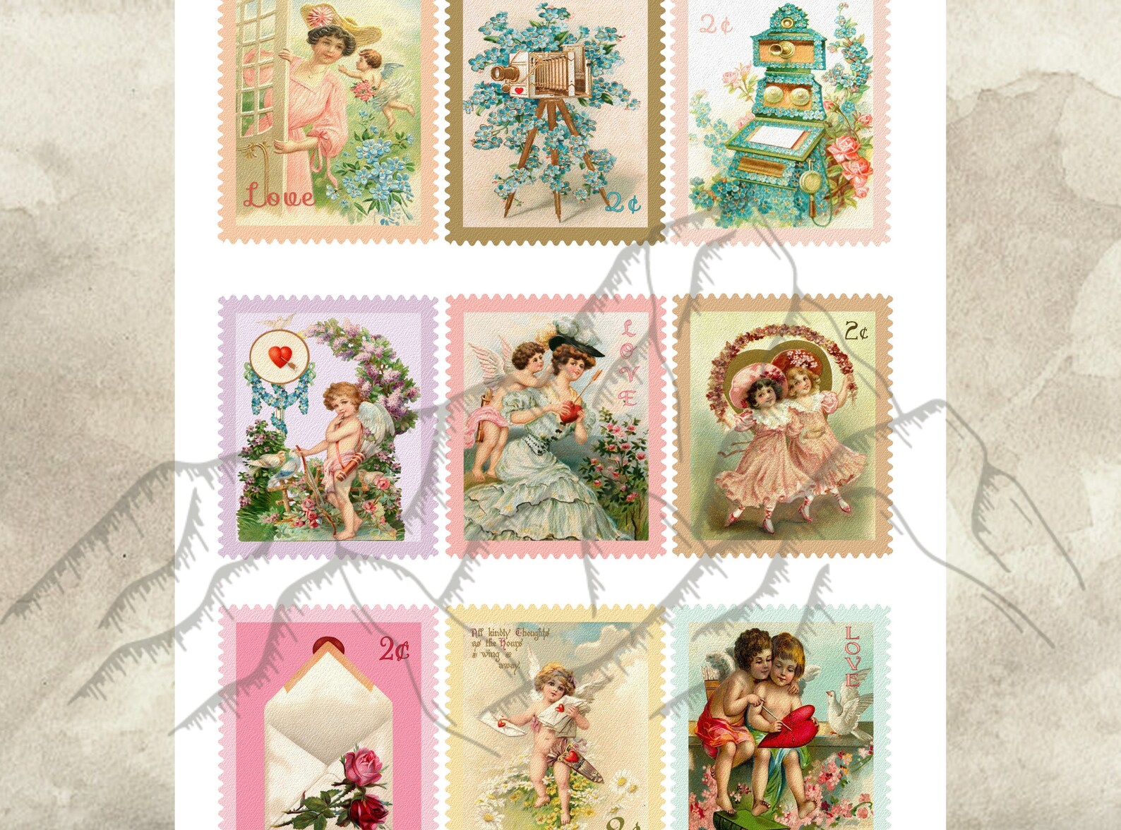 Shabby Chic, Junk Journal Ephemera, Digital Ephemera, Ephemera for Junk ...