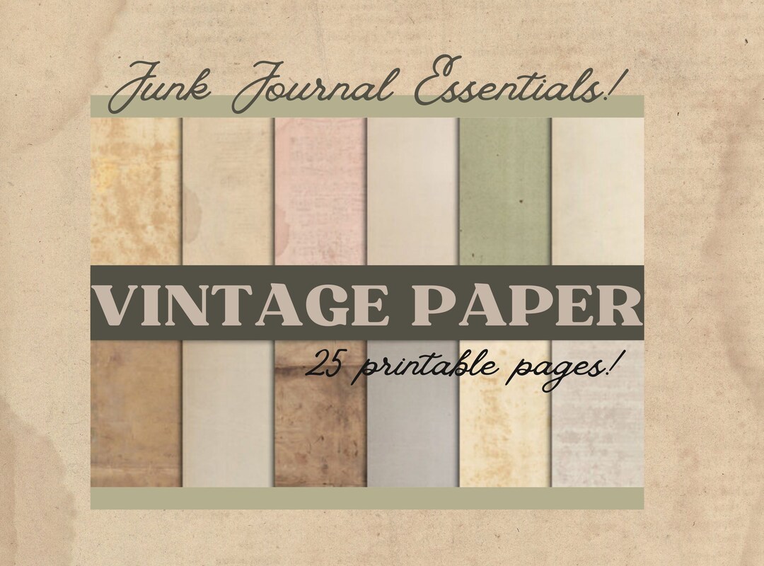 Junk Journal Essentials, Printable Paper, Vintage Paper, Ephemera ...