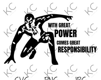 大いなる力には大いなる責任が伴う、スパイダーマン svg、スーパー