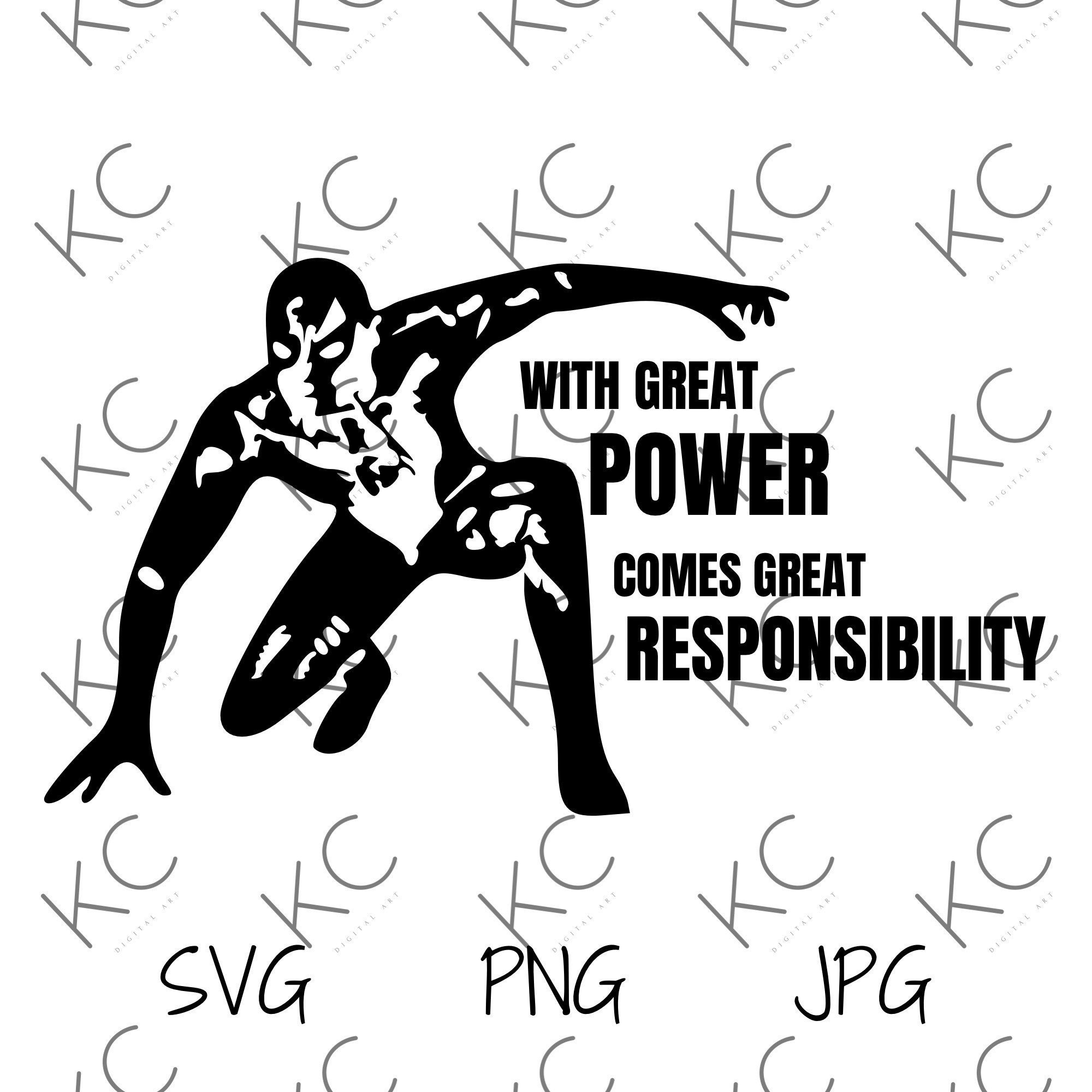 大いなる力には大いなる責任が伴う スパイダーマン SVG - Etsy 日本