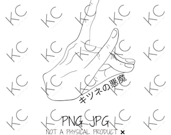 Aki fox demon hand sign SVG digital download