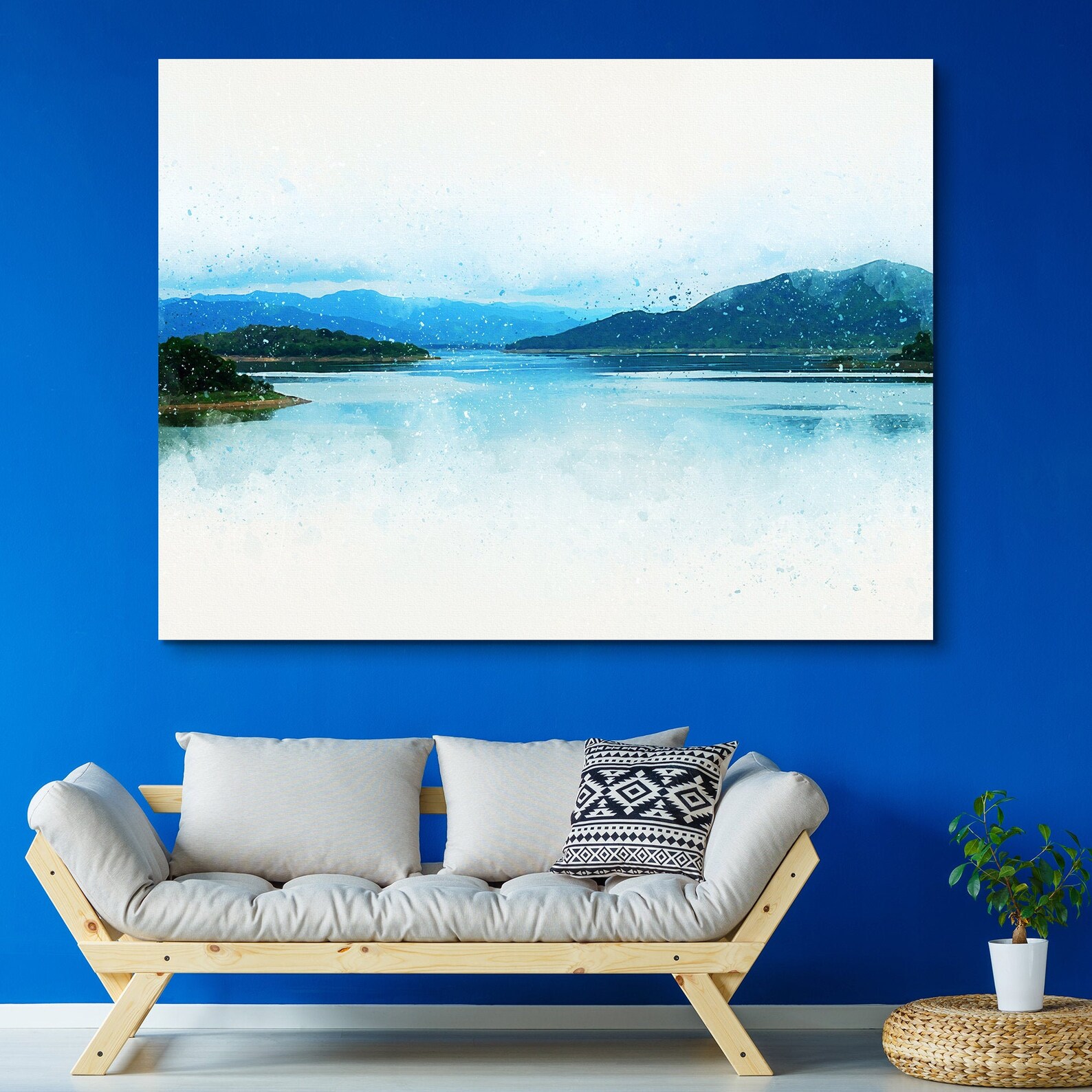 Abstract Lake Lake Artwork Lake Wall Art Original Art Etsy UK
