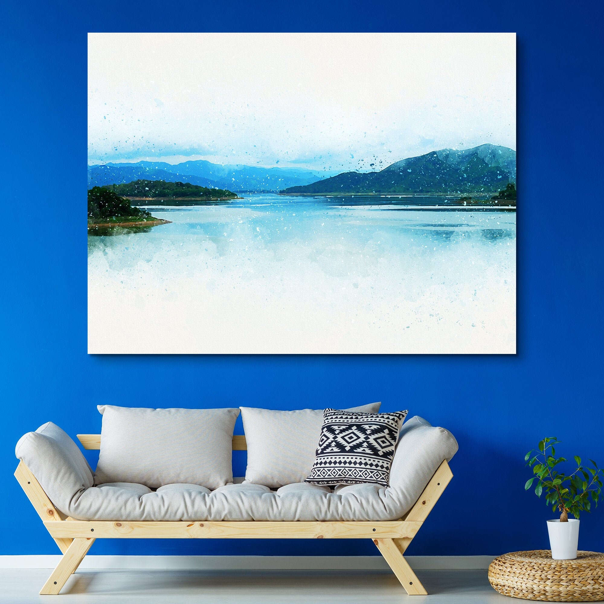 Abstract Lake Lake Artwork Lake Wall Art Original Art Etsy UK