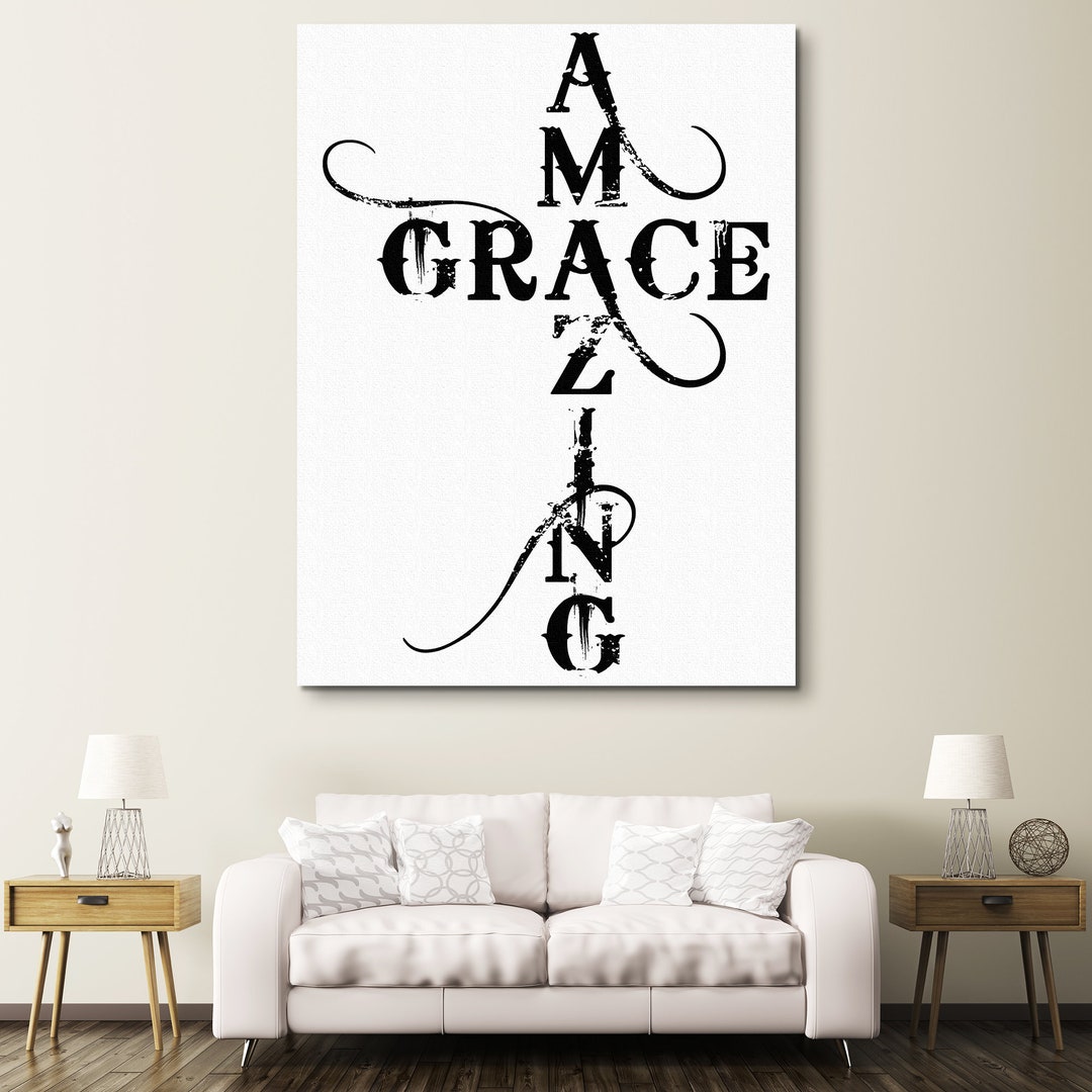 Amazing Grace Canvas Print Christian Wall Art Framed - Etsy UK