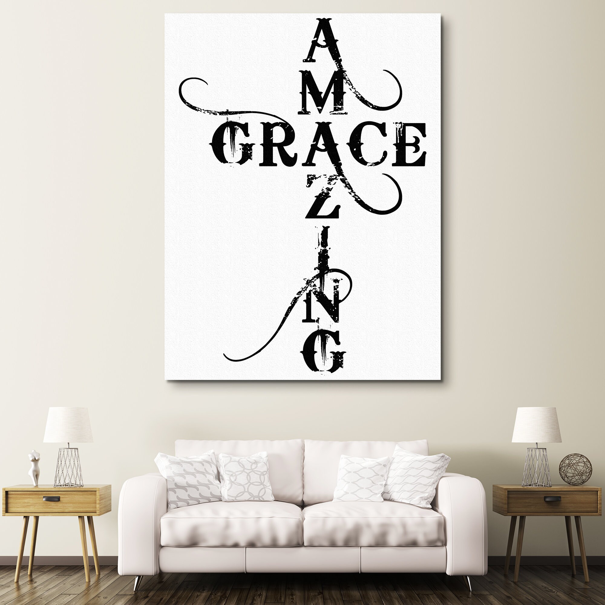 Amazing Grace Canvas Print Christian Wall Art Framed Etsy UK