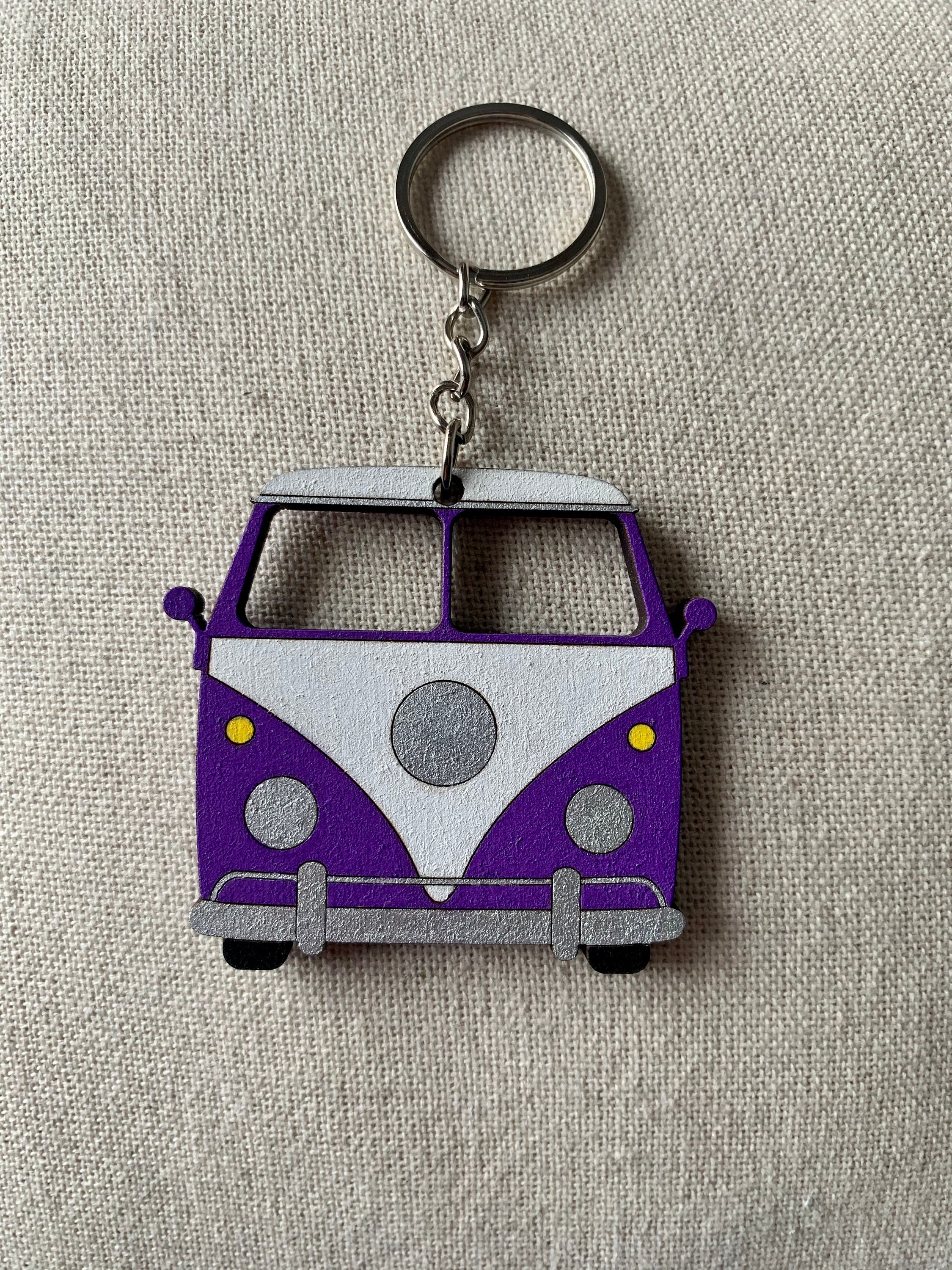VW Camper Van Bus Wooden Keyring Etsy