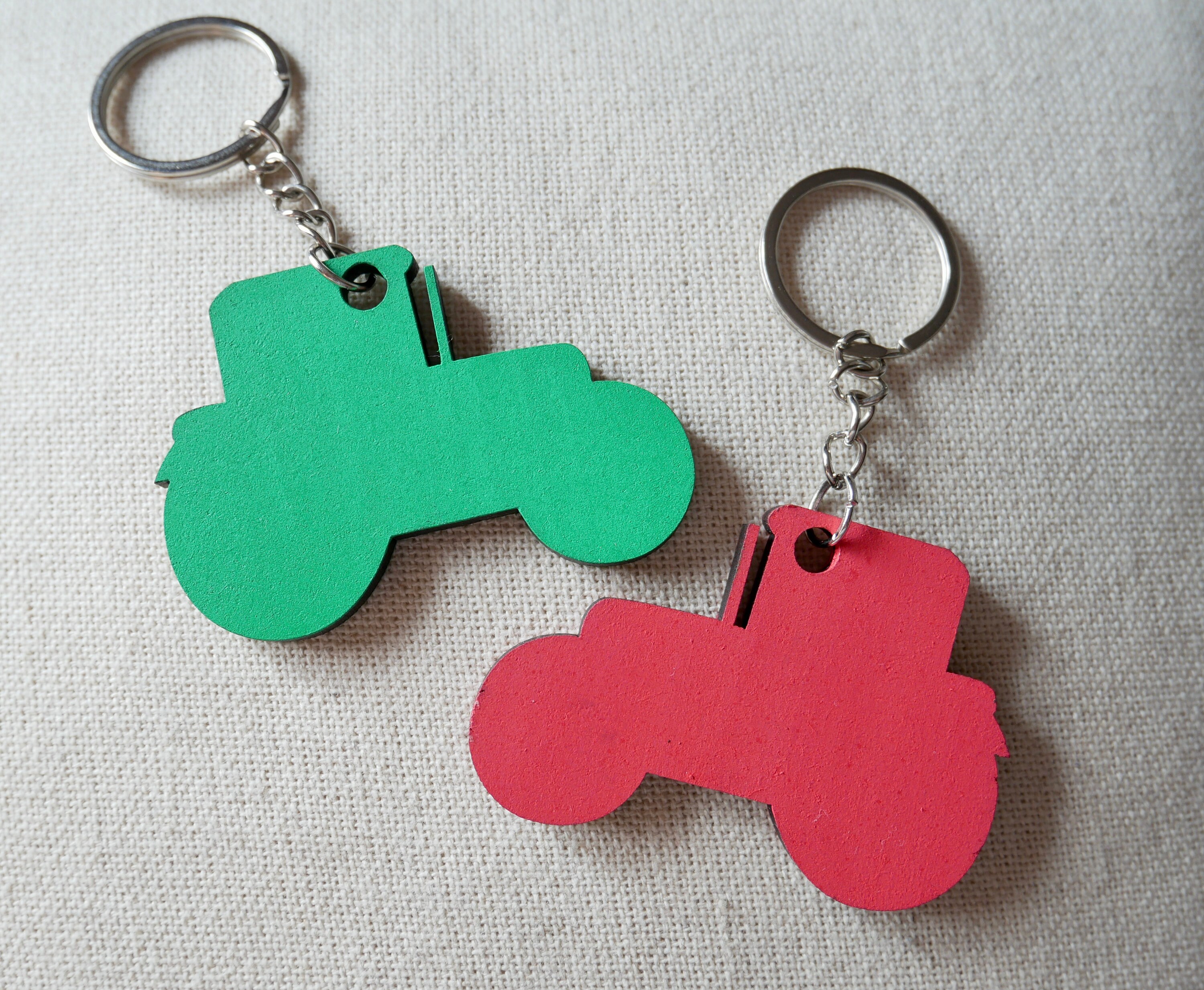 Tractor Wooden Keyring