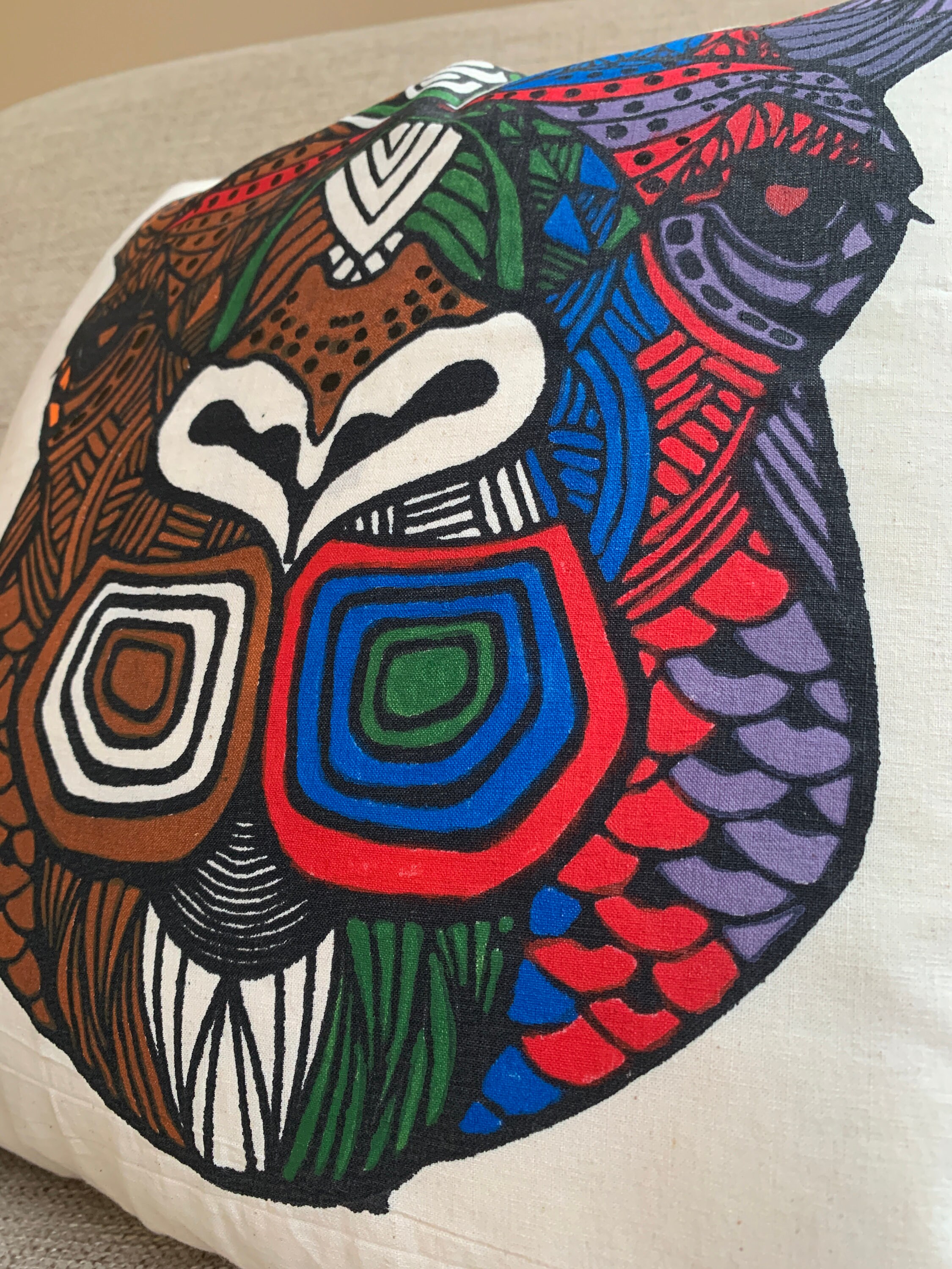 HandPainted Cushion Cover Ethically Made In Sri Lanka Etsy.de