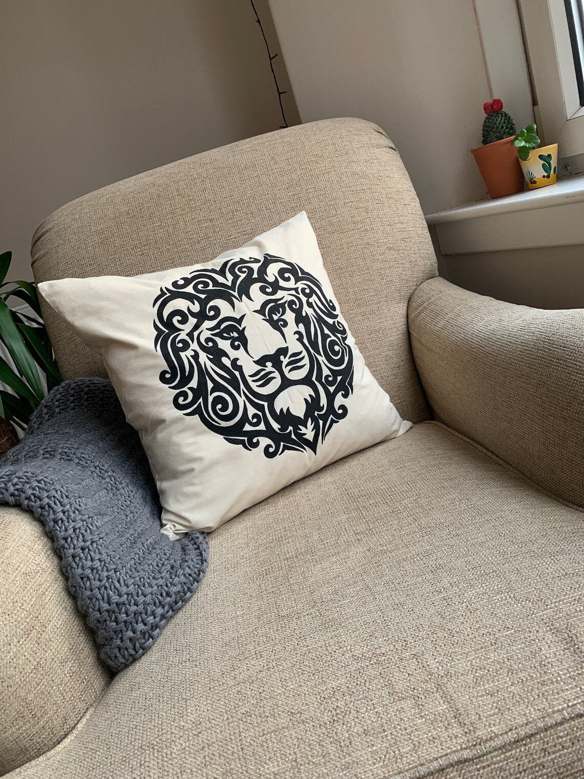 Handpainted Cushion Cover Ethically Made in Sri Lanka Etsy