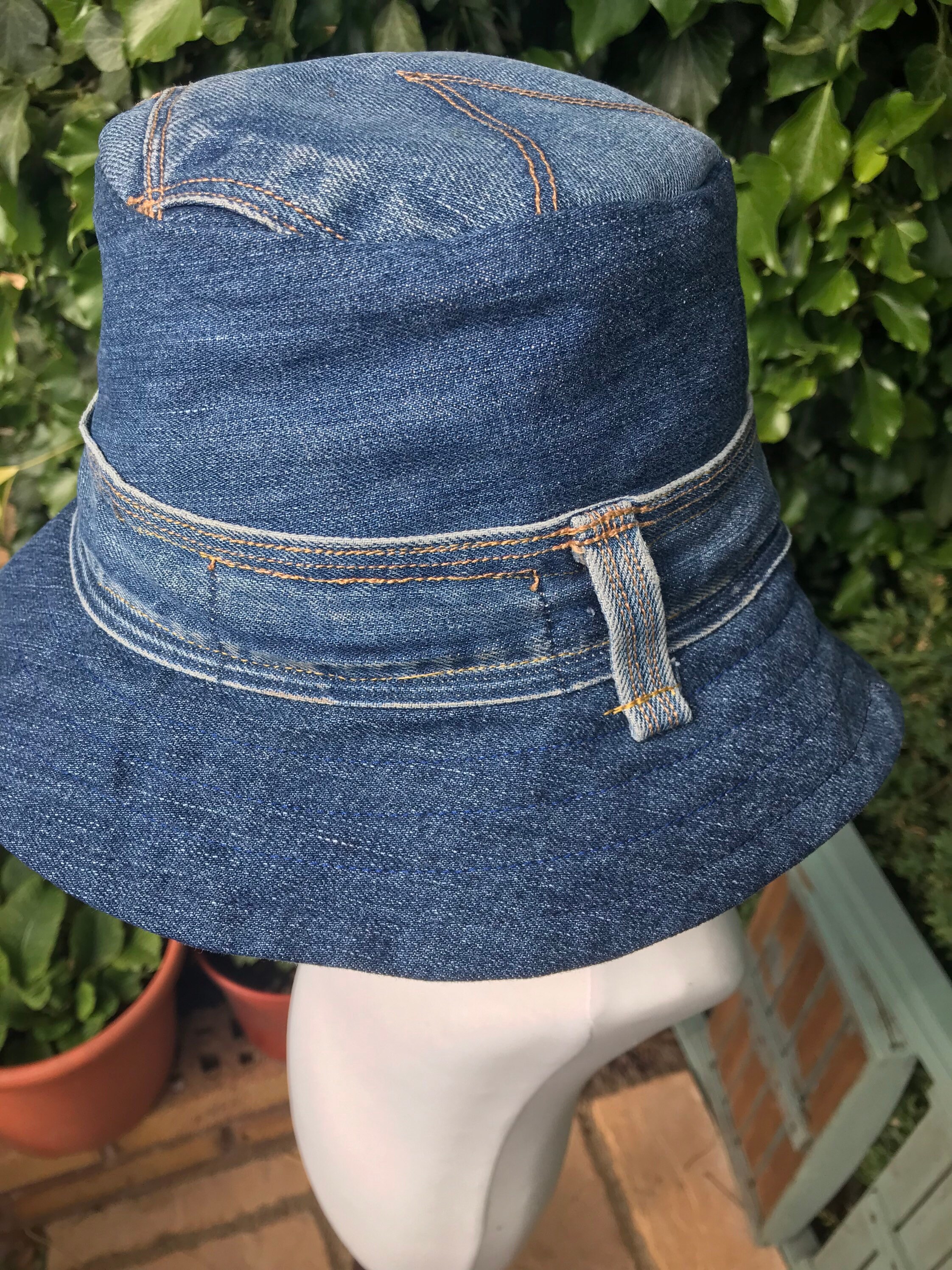 Handmade Recycled Levi Denim Jean Bucket Hat Etsy