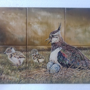 Handbemalte Keramikfliesen, 28 x 42 cm (Ungerahmt / Nur Fliesen) - Kiebitzmalerei